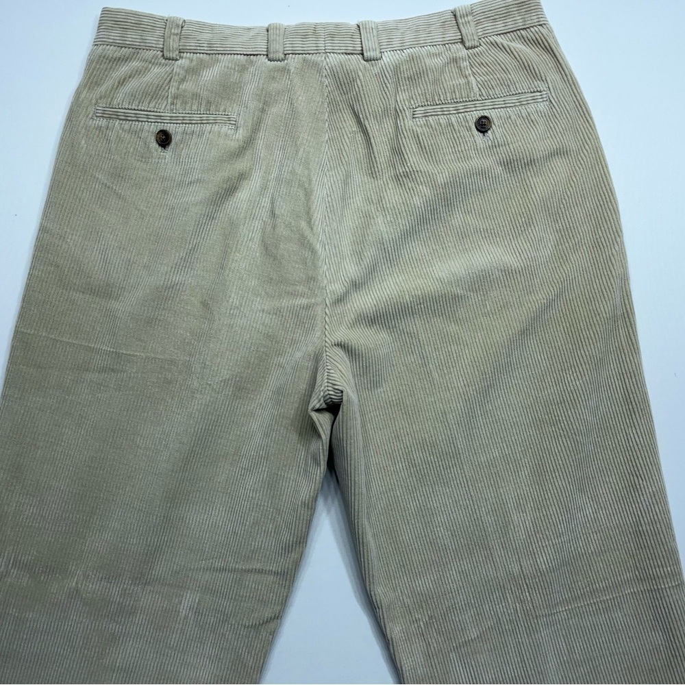 Brooks Brothers Corduroy Pants Mens Size 36x30 Elliot Fit Pleated Cuffed Preppy - Picture 10 of 12